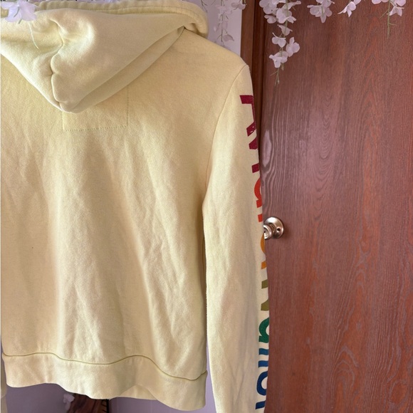 Aviator Nation Light Lime Green Zip Hoodie with Rainbow Logo Venice CA 🌊 🌈 - Picture 6 of 7